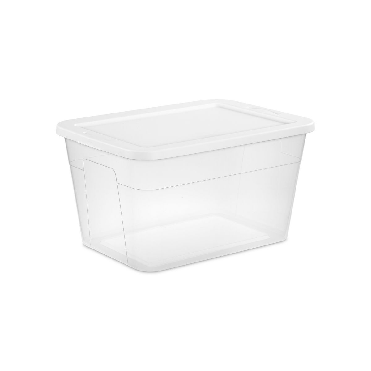 56qt Clear Non-Latching Storage Box with White Lid 5-PACK